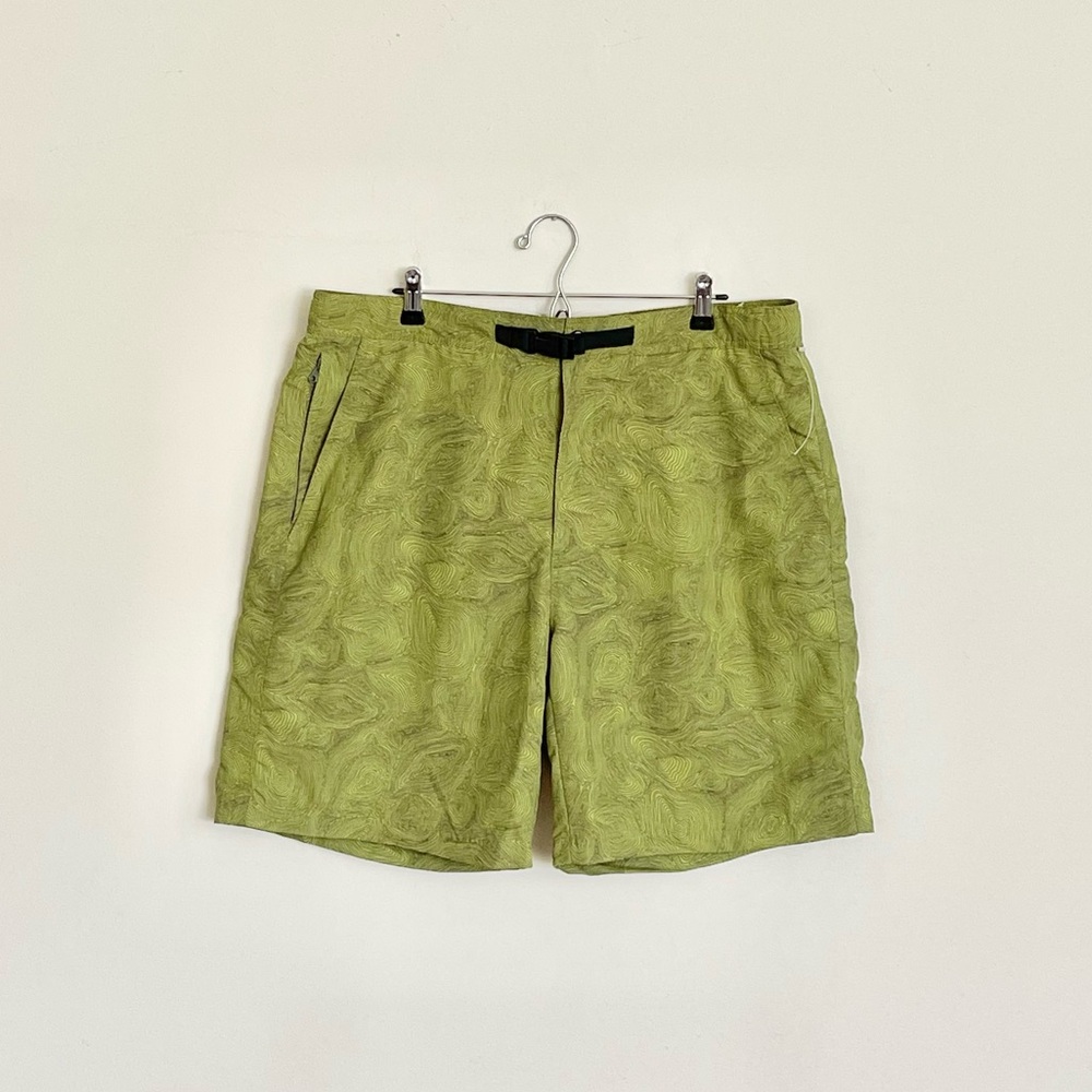 NEW St. John’s Bay Terra-Tek Topography Print Lined Green Hiking Shorts Men’s 38